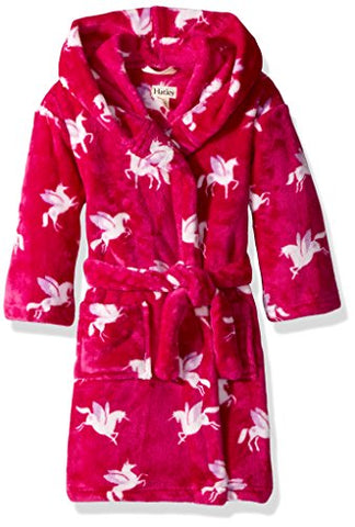 Hatley Girl's Fleece Robes | Dressing Gown | Winged Unicorns | Hot Pink