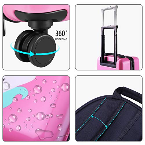 Unicorn Kids Suitcase | Carry On Rolling Luggage | Hard Shell Travel S ...
