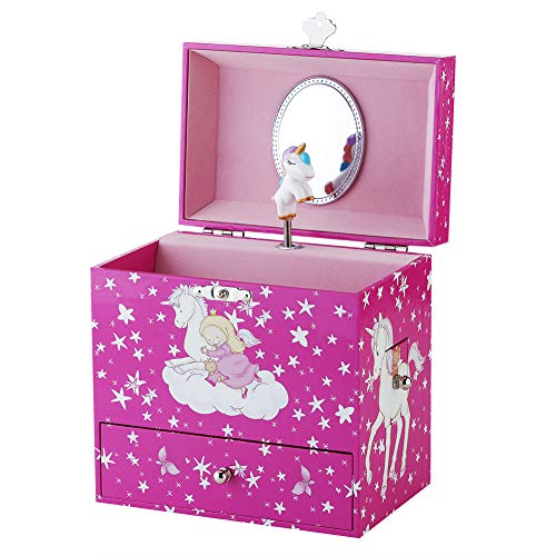 Musical Unicorn Jewellery Box with Stars Design 