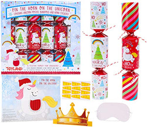 Pin The Horn On The Unicorn | Children's Christmas Crackers | 6 Pack | Toyland