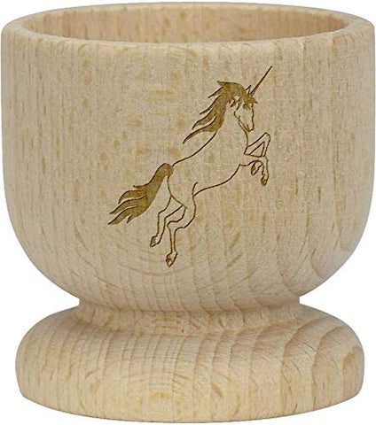 Jumping Unicorn Wooden Egg Cup | Azeeda 