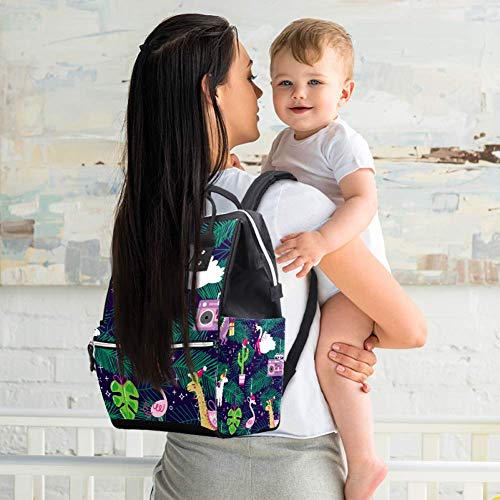 Baby Backpack Changing Bag Unicorn Leaves Swans