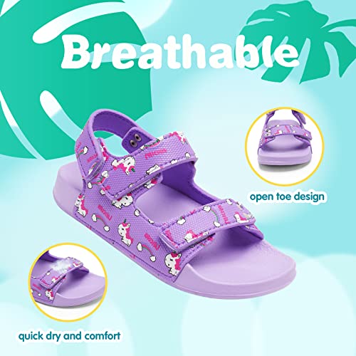 WateLves Kids Flip Flops Boys Gils Adjustable Hook And Loop