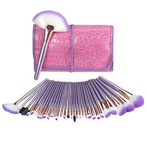Lilac Unicorn Makeup Brushes Set 32 Pieces With Pink Case
