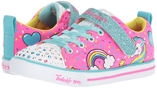 Twinkle Toes girls pink unicorn trainers glitter straps 