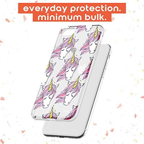 Cute Unicorn Phone Case for iPhone 7 / for iPhone 8 | Clear Ultra Slim Lightweight Gel Silicone TPU Protective Cover | Cute Summer Pattern Fruit Food