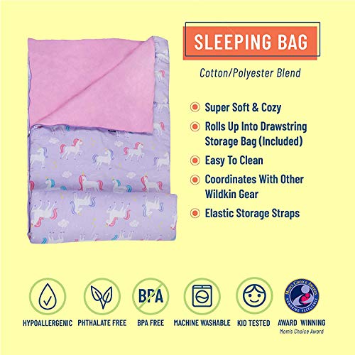Kids Sleeping Bag Unicorn Design Mauve & Pink