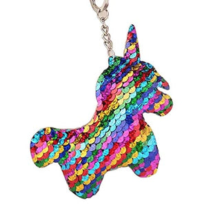 Sequined Unicorn Keyring | Magical Rainbow Keychain | Multicoloured 