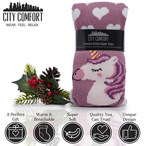 Fleece Unicorn Slipper Socks Women Girls Premium Soft