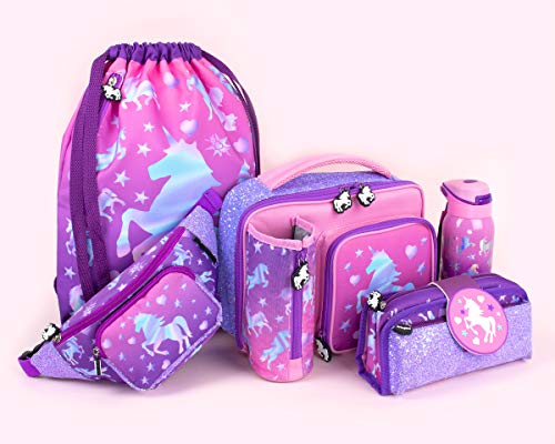 Pink & Purple Unicorn Drawstring Bag 