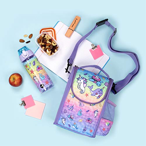 Fringoo - Unicorn Sea Creatures Kids Water Bottle with Straw | 600ml ...