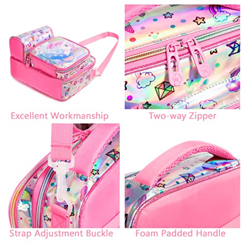 Shiny Unicorn Lunch Bag With Compartments 