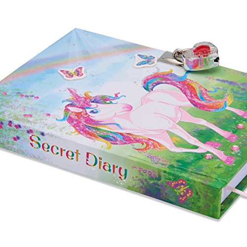 Secret Diary Unicorn Design With Padlock and Key 