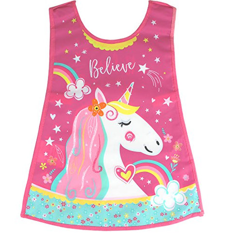 Girl's Unicorn Believe Messy Play Wide Clean Apron (2-4 Years)