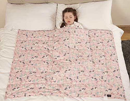 Unicorn Weighted Blanket For Children Autism Anxiety | 100% Cotton | Sleep Therapy | 100 x 155cm