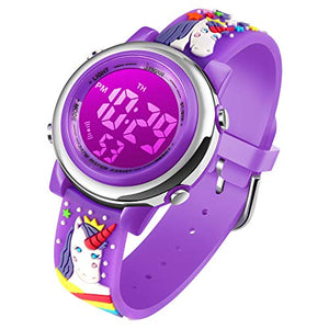Unicorn Watch For Kids Age 3-10 | 7 Coloured Lights | Digital Waterproof 