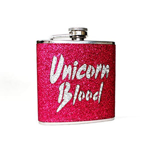 Unicorn Hip Flask | Glitter Coated | Hot Pink & Silver | Gift Republic