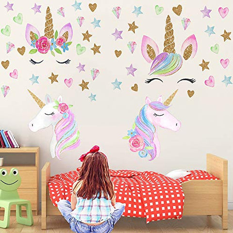Unicorn Wall Sticker | for Girls Kids Bedroom Nursery 