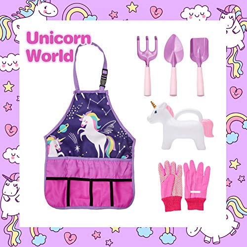 Kids Gardening Set - Childrens Gardening Set - Kids Gardening Tools - Kids Garden Tools - Gardening Tools for Kids - Kids Gardening Kit - Garden Tools for Kids - Unicorn Gardening Set for girls.