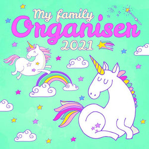2021 Unicorn Wall Calendar | My Family Organiser | Unicorn Calendar |  Includes 180 Reminder Stickers