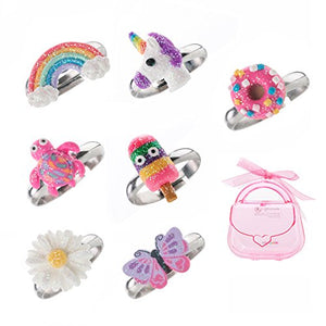 thumbnail image 2 of Buy 36PCS Cute Little Girl Jewel Unicorn Rings In Box Set, Jewelry Adjustable , Girl Pretend Play And Dress Up Rings Party Favors Rings For 3 4 5 6 7 8 Kids 2 of 13
