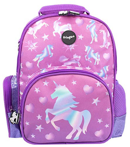 FRINGOO | Holgraphic Unicorn Kids Backpack | Water Resistant School Bag for Girls & Boys | Children Rucksack