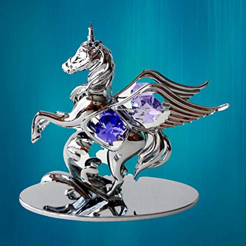 Striking Unicorn Figurine Ornament With Coloured Crystals 