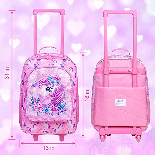 Pink Sequined Unicorn Suitcase 