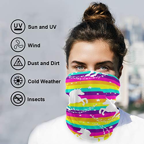 Unicorn Face Mask / Bandana / Headwear - Hot Rainbow