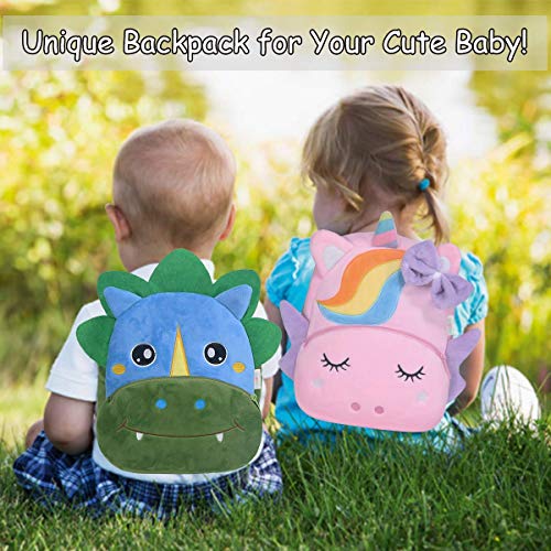 Toddler Backpack for Girls, VASCHY Girls Cute Childrens Backpack Plush Animal Small Daycare Kids Backpack for Little Kids Girls Gifts Pink Unicorn