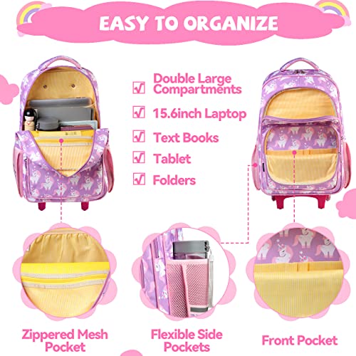 Unicorn Suitcase | Wheeled Backpack | Pink