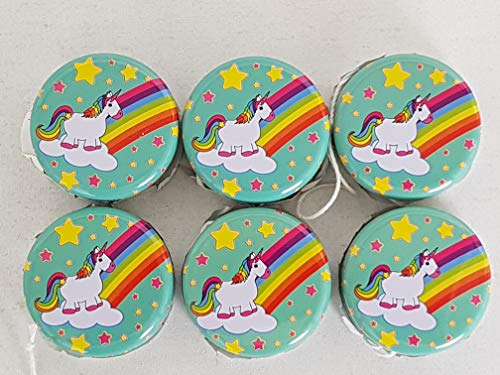 Pack Of 6 Metal Unicorn YO-YO's | Party Bag Fillers 