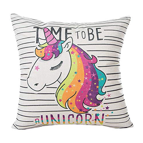 JOTOM Cushion Cover,Pillow Case Cover Square Cushion Cover for Sofa Car Home Bed Decor 45 x 45cm Set of 4 (Cute Unicorn)