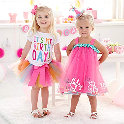Girls Birthday Outfit Party Dress Rainbow Unicorn  