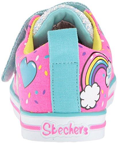 Skechers pink unicorn rainbow glitter straps 