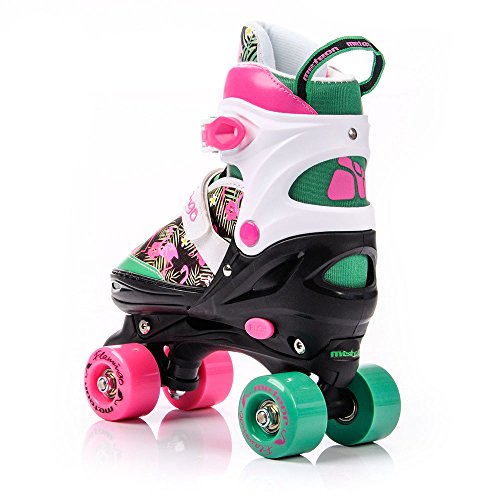 Flamingo Roller Skates | Black, Pink , White & Green 