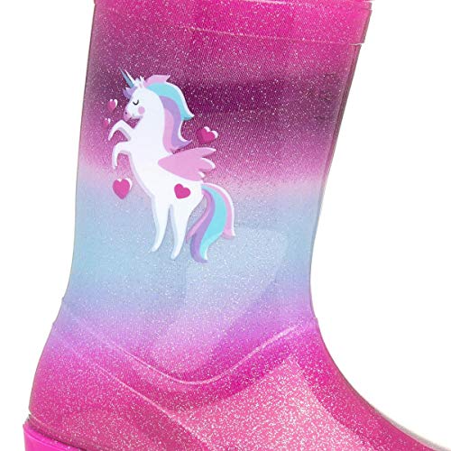 Unicorn Wellies For Girls | Glittered Finish 