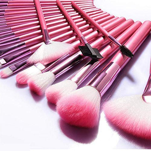 Hot Pink Unicorn Make Up Brush Set with Case 24pcs 
