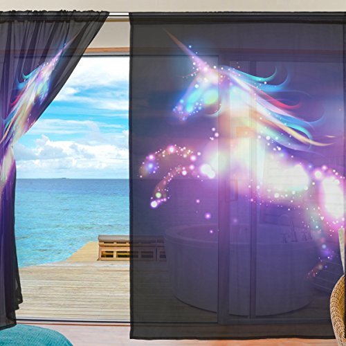 Magical Unicorn Curtain Sheer Voile Panels