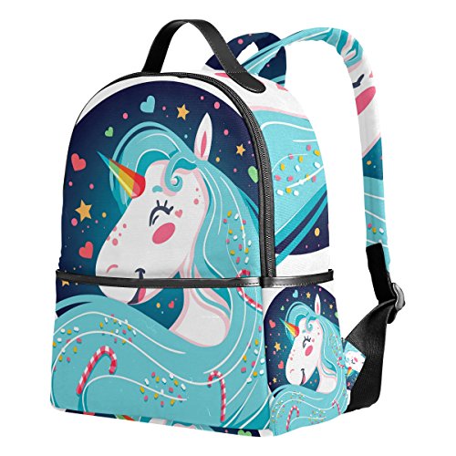 unicorn backpack blue and tourquoise