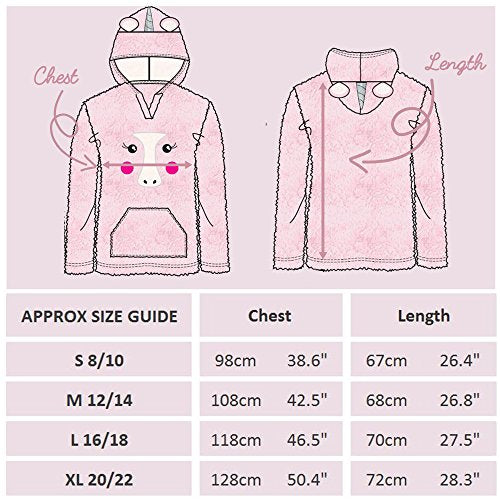 Snuggle Fleece Hooded Unicorn Pyjama Top | Women's | Pink XL