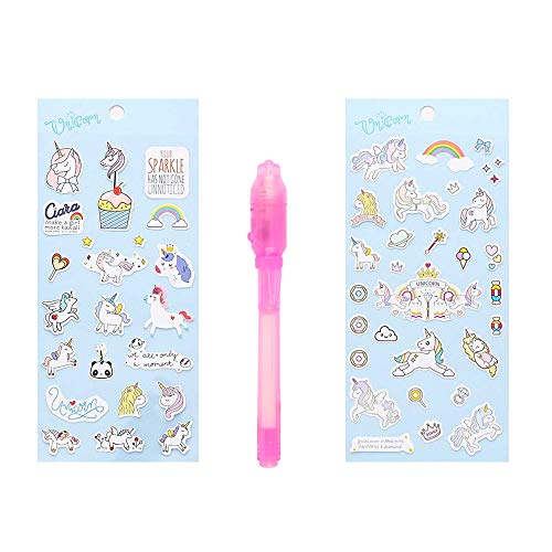Hot Pink Fluffy Unicorn Diary Set For Girls With Magic Pen & Unicorn Stickers