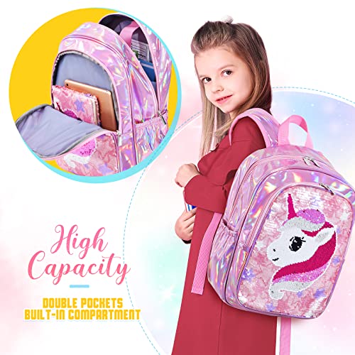 Girls Unicorn Backpack | Sequined | Sparkly