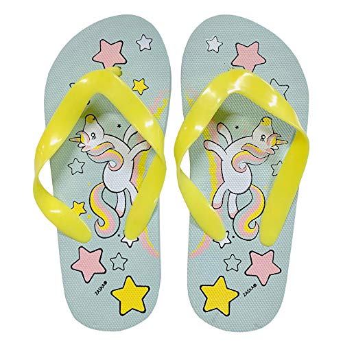 Girls Unicorn rubber flip flops pastel colours 