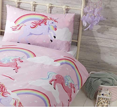 Pink Rainbow Unicorn Duvet Cover Bedding Set