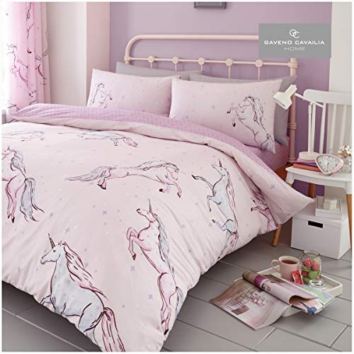 Pink Unicorn & Stars Duvet Cover Bed Set