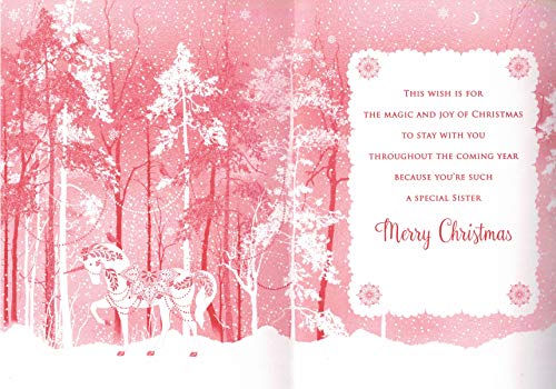 Sister Christmas Card | Unicorn Forest | Xmas Card For Her