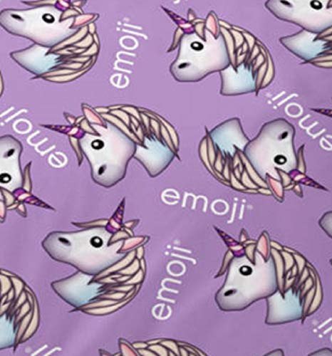 Lilac Emoji Unicorn Throw Blanket 