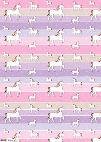 Unicorn Wrapping Paper Pink Lilac 