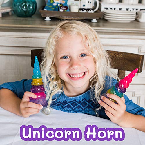PURPLE LADYBUG Resin Crafts: Make Your Own Large Unicorn Horn Craft Kit for Girls with Sparkly Design - Amazing Room Décor and Great Gift for Kids